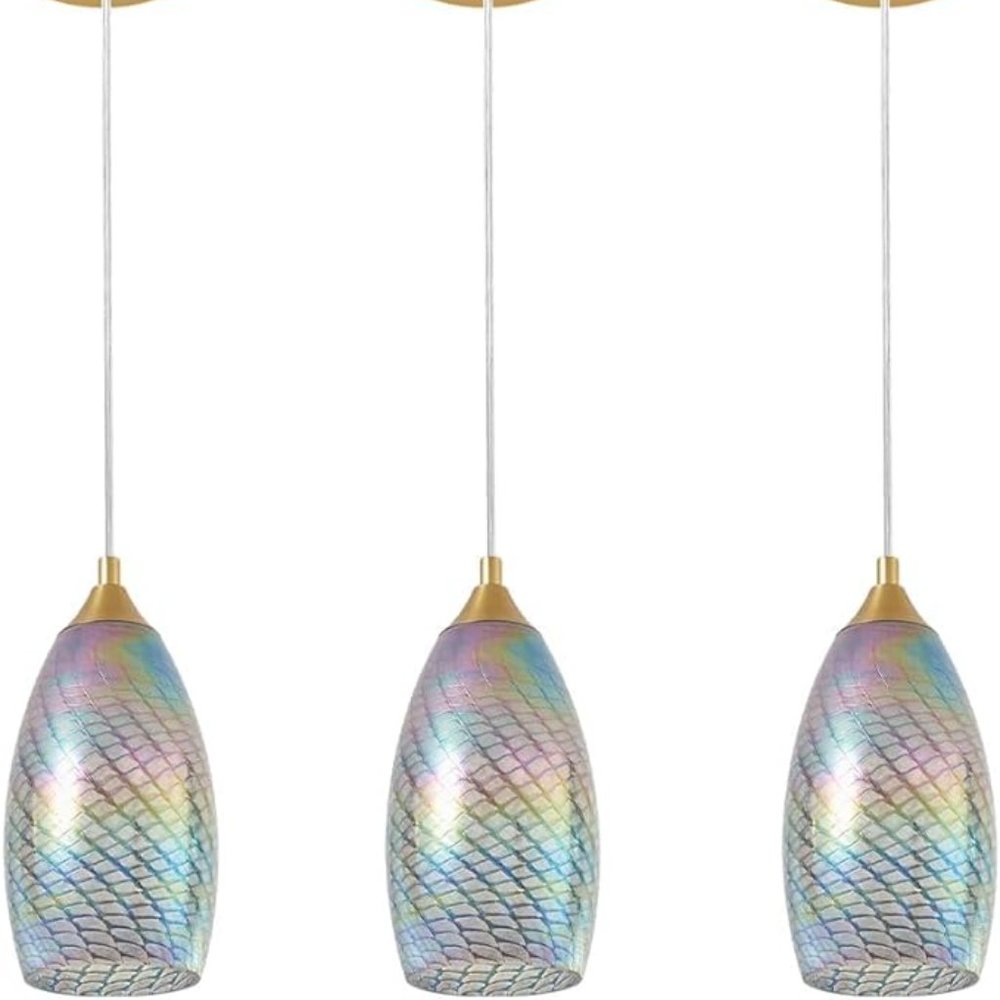 Eicrkodn Mini Glass Pendant Lights Kitchen Island, Handcrafted Blown Art Glass C